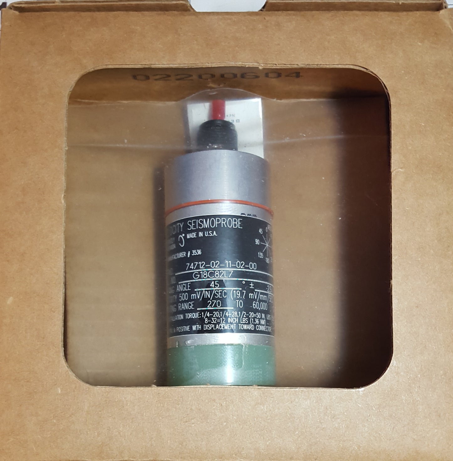 74712-02-11-02-00 SEISMOPROBE Velocity Transducer Bently Nevada